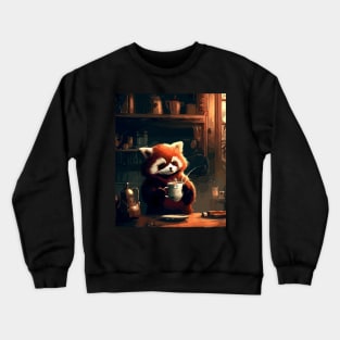 Red panda coffee break Crewneck Sweatshirt